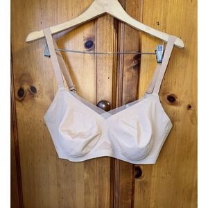 HoneyLove Crossover Bra Wire Free Wireless Smooth V Neck NO Pads Nude Women's 1X